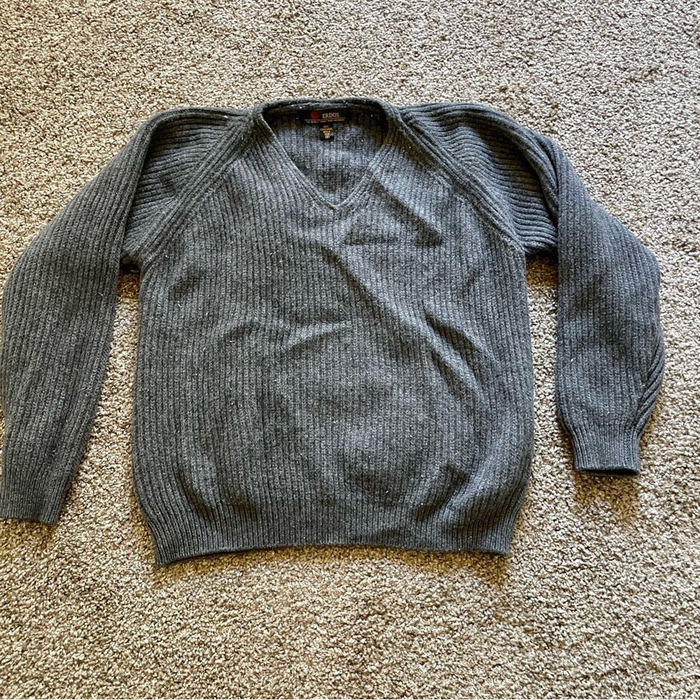 Classic Gray V-Neck Sweater for Men